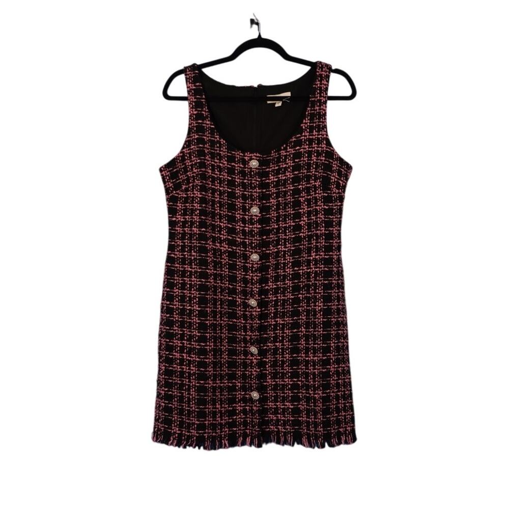 BeBop Size Large Black and Pink Tweed Dress